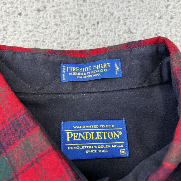 Pendleton Red and Black Plaid Casual Button Down Shirt - Picture 6 of 14